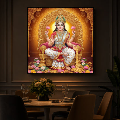 Maa Laxmi Modern Luxury Backlight Square Wall Art
