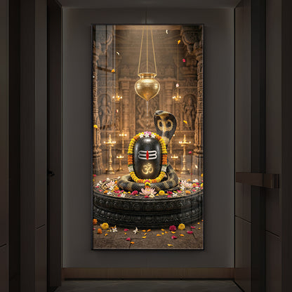 Om Namah Shivayah Modern Luxury Backlight Vertical Wall Art