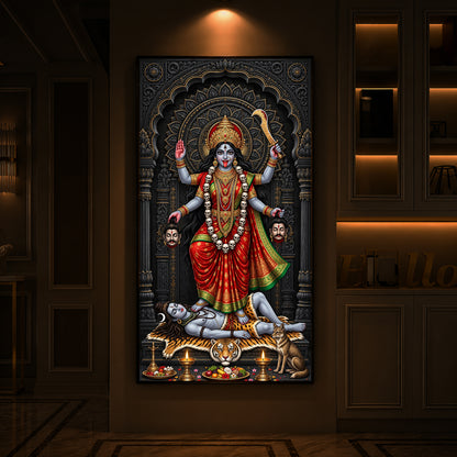 Mahakali Modern Luxury Backlight Vertical Wall Art