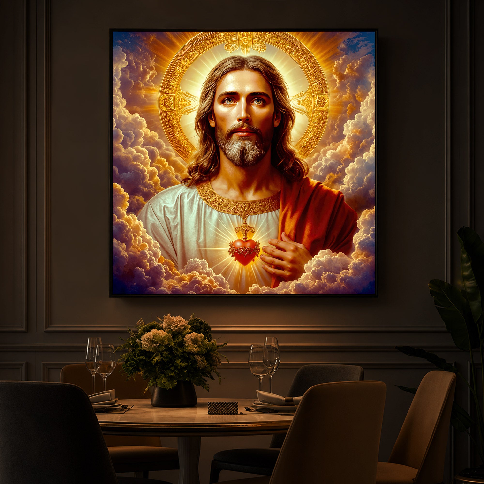 Lord Jesus Modern Luxury Backlight Square Wall Art