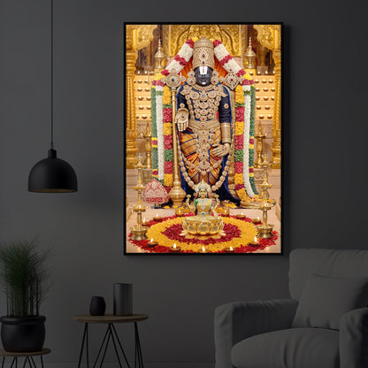 Tirupati Balaji Modern Luxury Backlight Vertical Wall Art