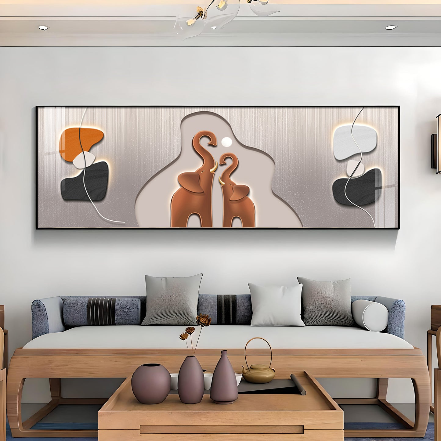Elephant with baby Elephant Premium Acrylic Horizontal Wall Art
