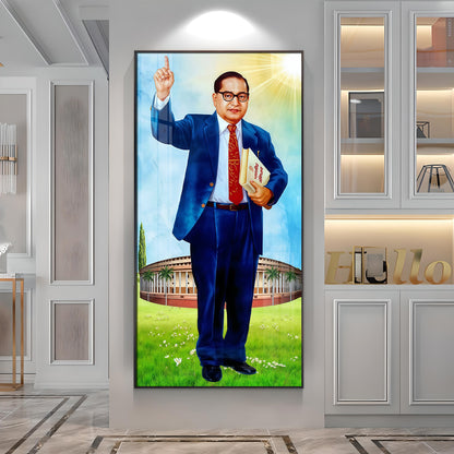Dr. Bhimrao Ambedkar Holding Constitution Premium Acrylic Vertical Wall Art