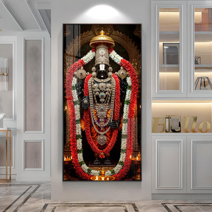 Lord Tirupati Balaji Premium Acrylic Vertical Wall Art