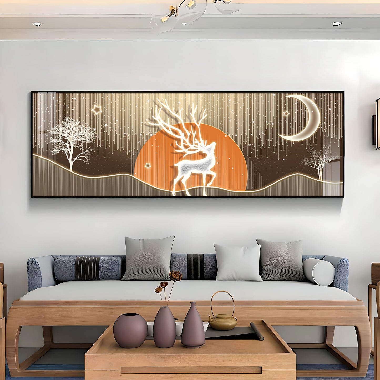 Deer Silverlight Stag Premium Acrylic Horizontal Wall Art
