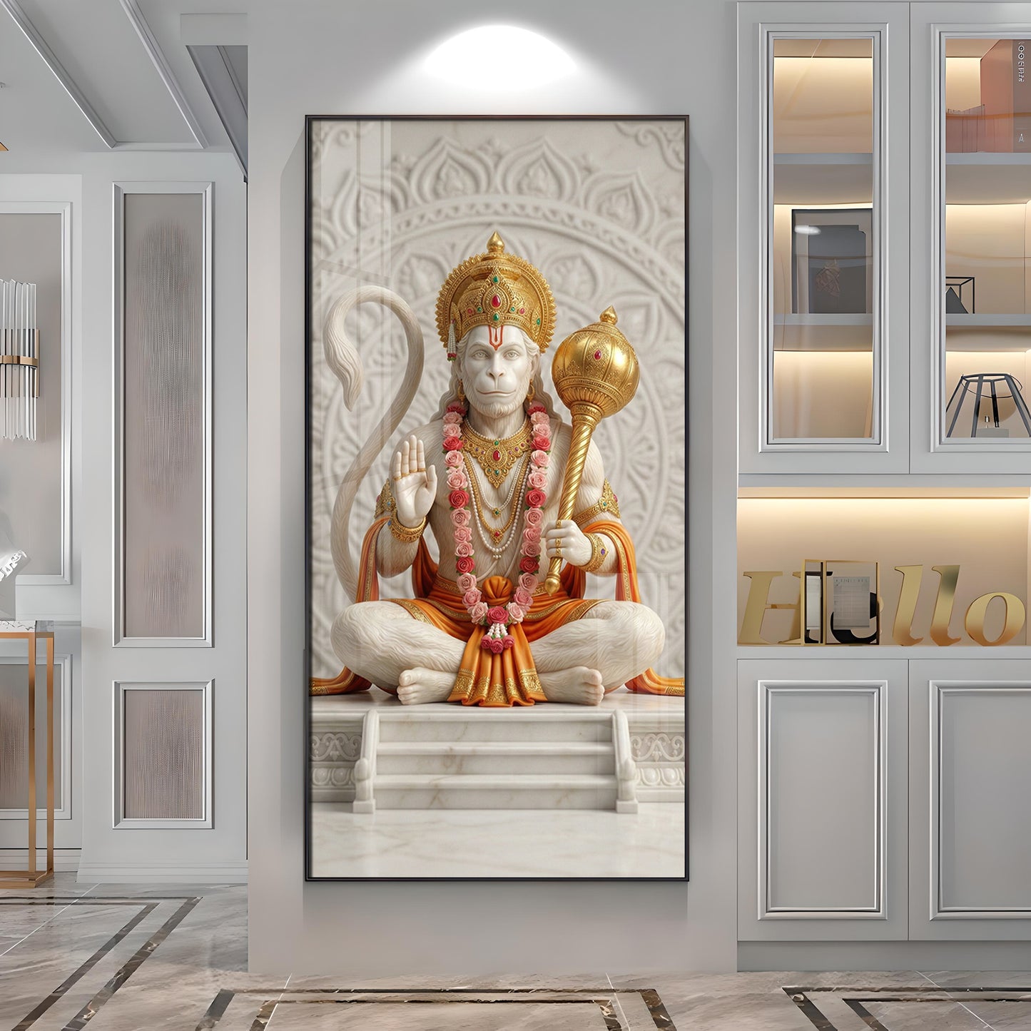 Divine Hanuman Ji Grace Premium Acrylic Vertical Wall Art