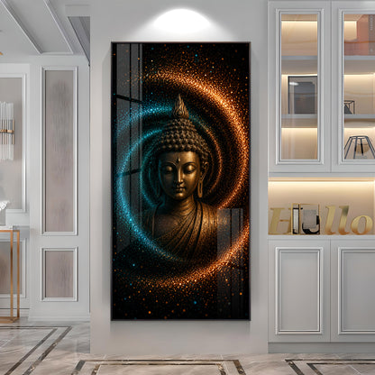 Serene Buddha Cosmic Energy Premium Acrylic Vertical Wall Art