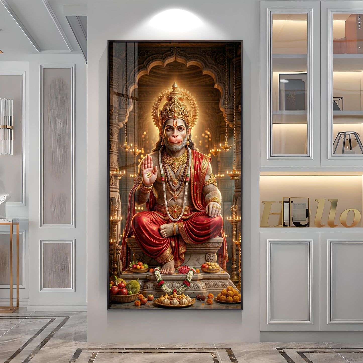 Hanuman Ji Blessing Premium Acrylic Vertical Wall Art