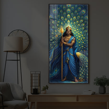 Murugan Bhagwan Ji Modern Luxury Backlight Vertical Wall Art