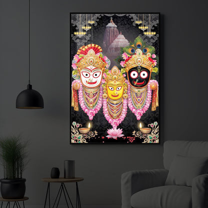 Lord Jagannath Modern Luxury Backlight Vertical Wall Art