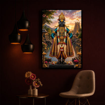 Lord Vitthal Modern Luxury Backlight Vertical Wall Art
