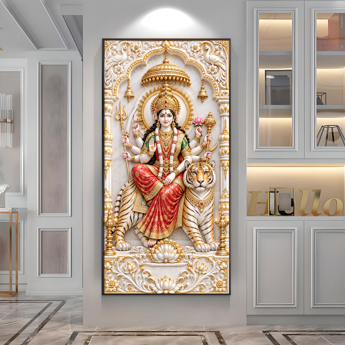 Royal Durga Maa Premium Acrylic Vertical Wall Art