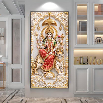 Royal Durga Maa Premium Acrylic Vertical Wall Art