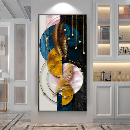 Luxurious Abstract Background With Feather Premium Acrylic Vertical Wall Art