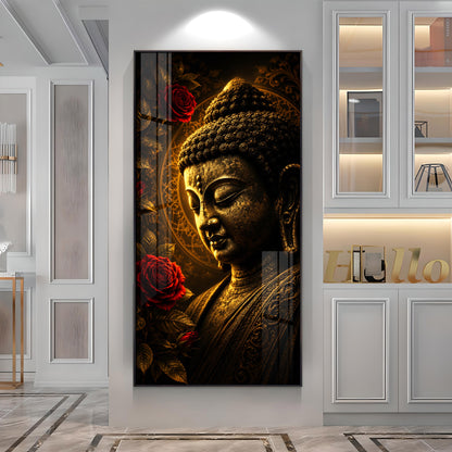Beautiful Divine Buddha Premium Acrylic Vertical Wall Art