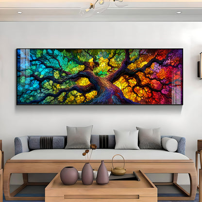 Colorful Mosaic Tree Premium Acrylic Horizontal Wall Art