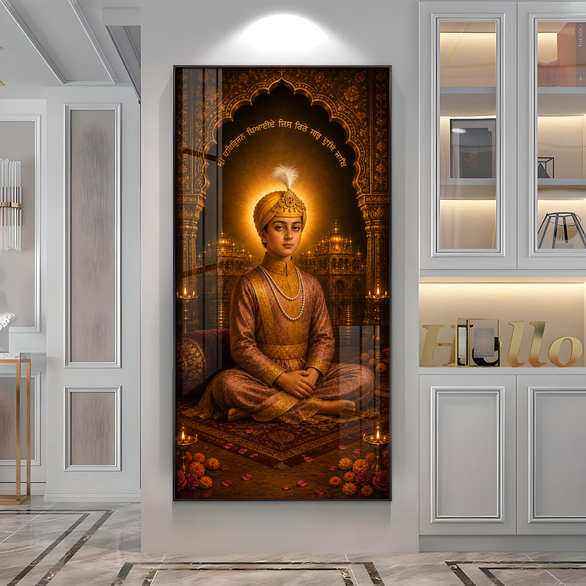 Guru Har Krishan Sahib Ji Premium Acrylic Vertical Wall Art