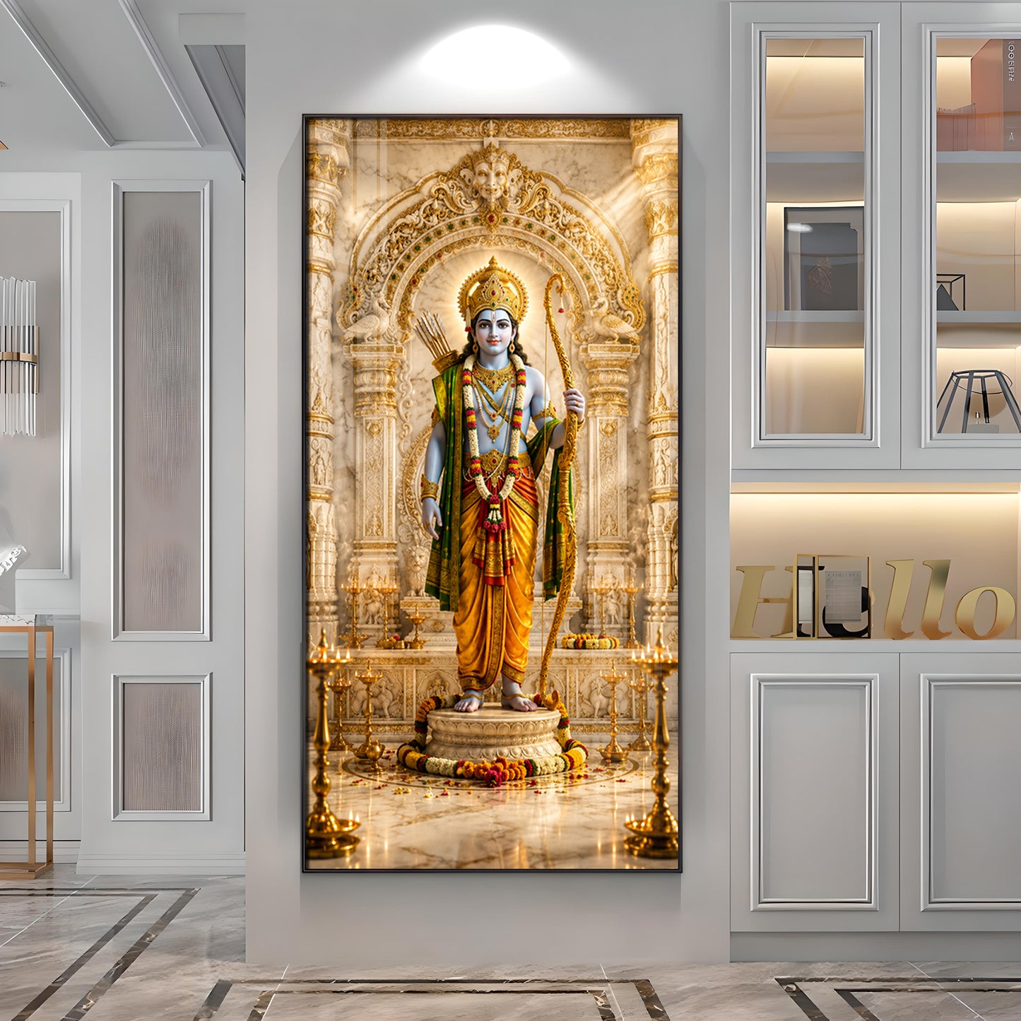 Depicting Lord Rama Premium Acrylic Vertical Wall Art