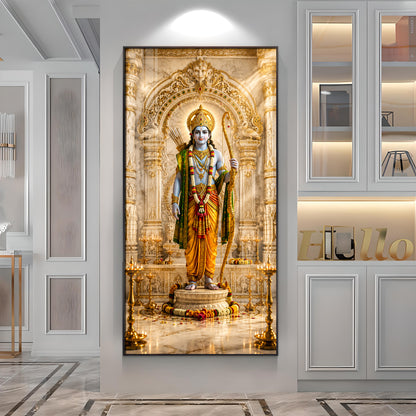 Depicting Lord Rama Premium Acrylic Vertical Wall Art