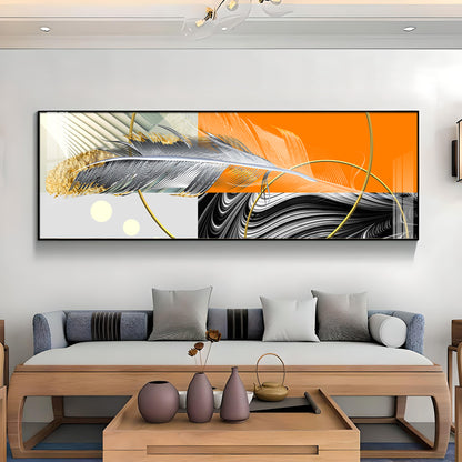 Feather Glow Delight Premium Acrylic Horizontal Wall Art