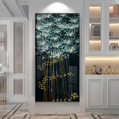 Fishes With Flowers Premium Acrylic Vertical Wall Art