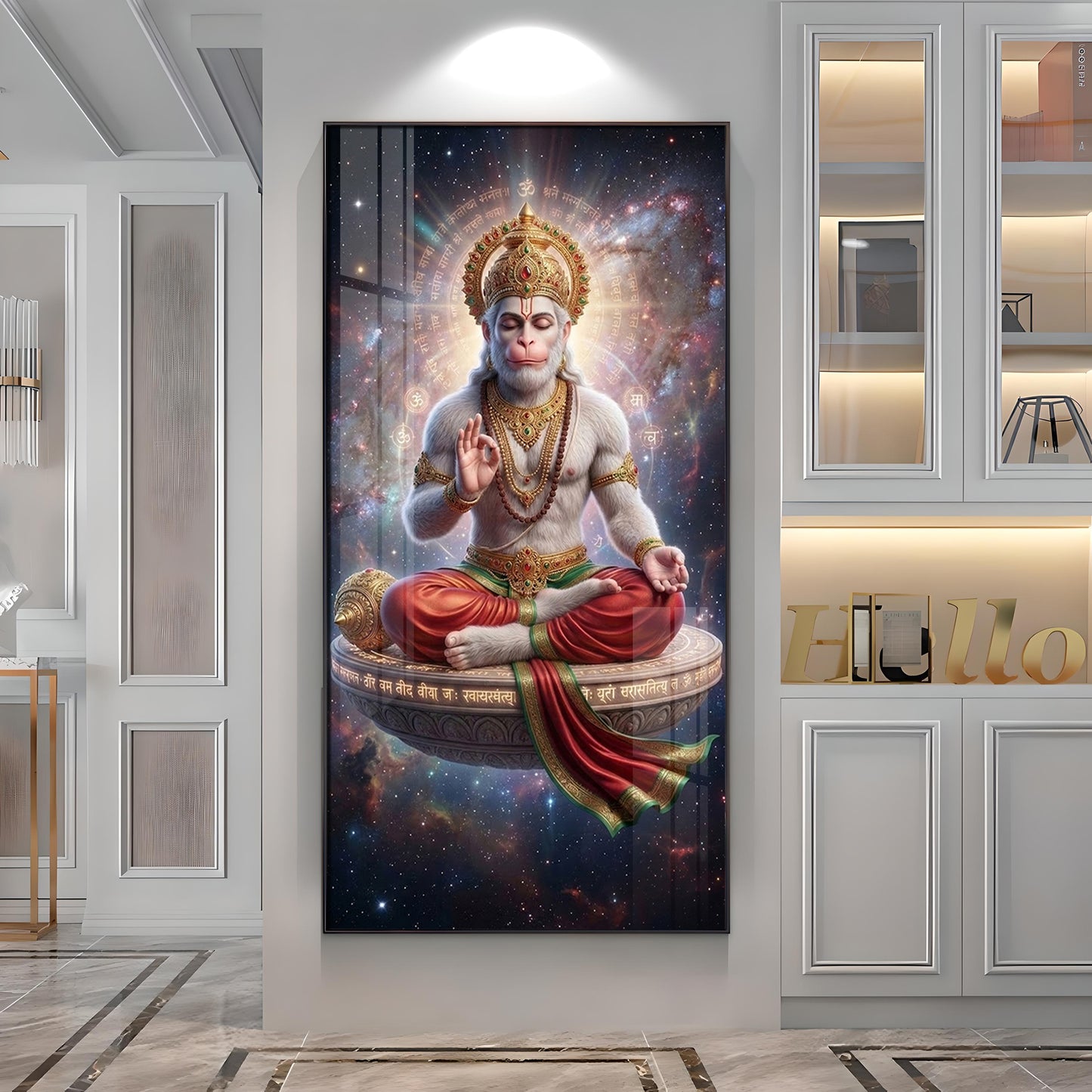 Hanuman in the Cosmos Premium Acrylic Vertical Wall Art