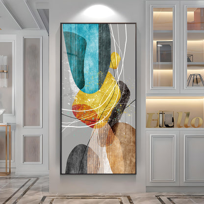 Abstract Textured Elements Premium Acrylic Vertical Wall Art