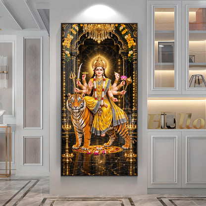 Pitambari Maa Durga Premium Acrylic Vertical Wall Art