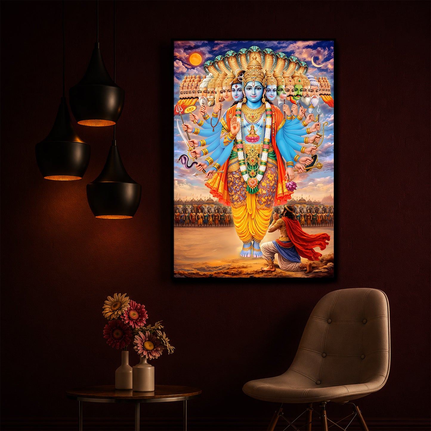 Lord Vishwaroop Modern Luxury Backlight Vertical Wall Art
