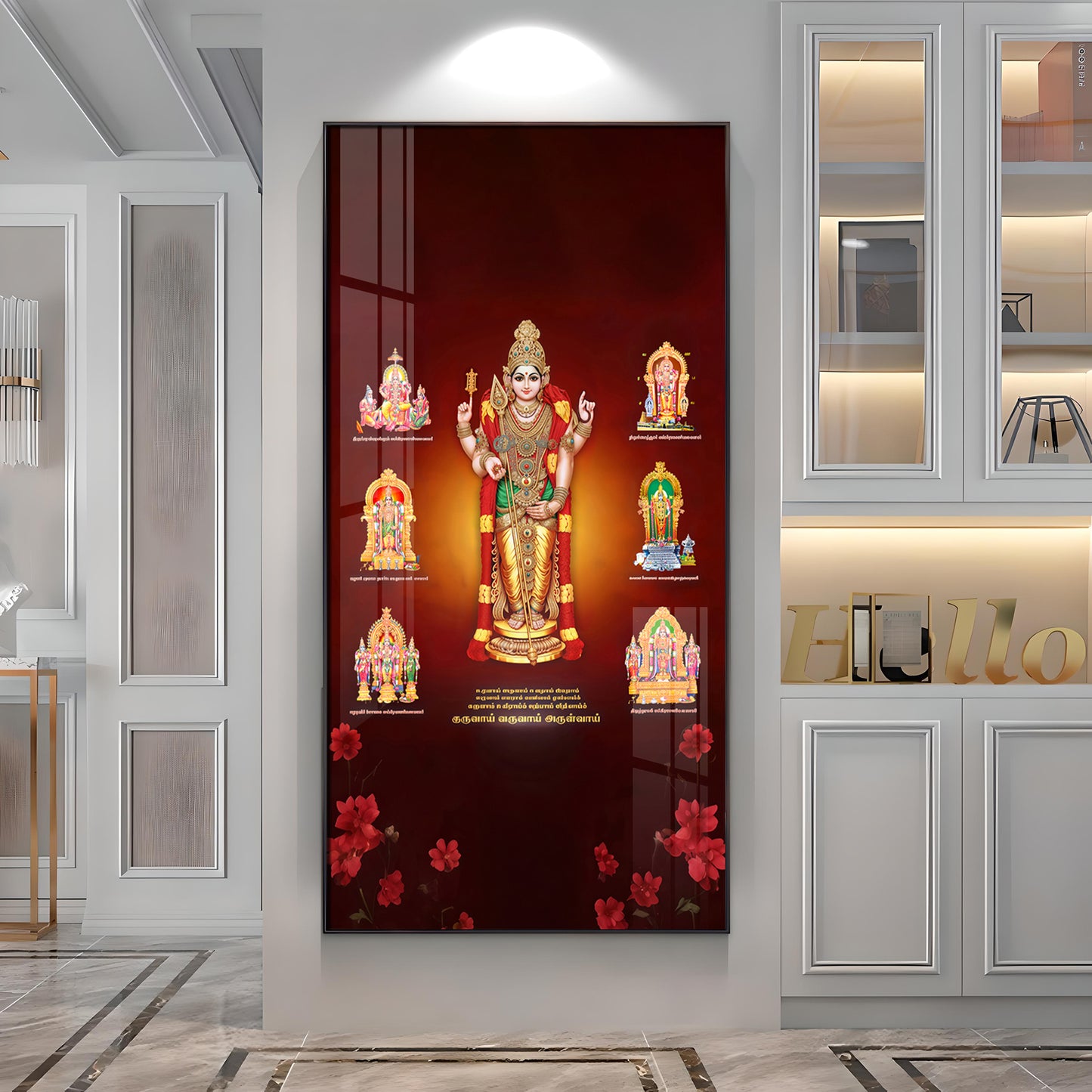 Thiruchendur Lord Murugan Premium Acrylic Vertical Wall Art