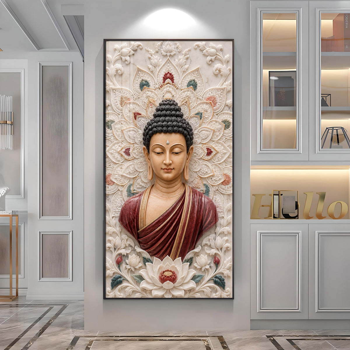 Meditation Buddha Premium Acrylic Vertical Wall Art