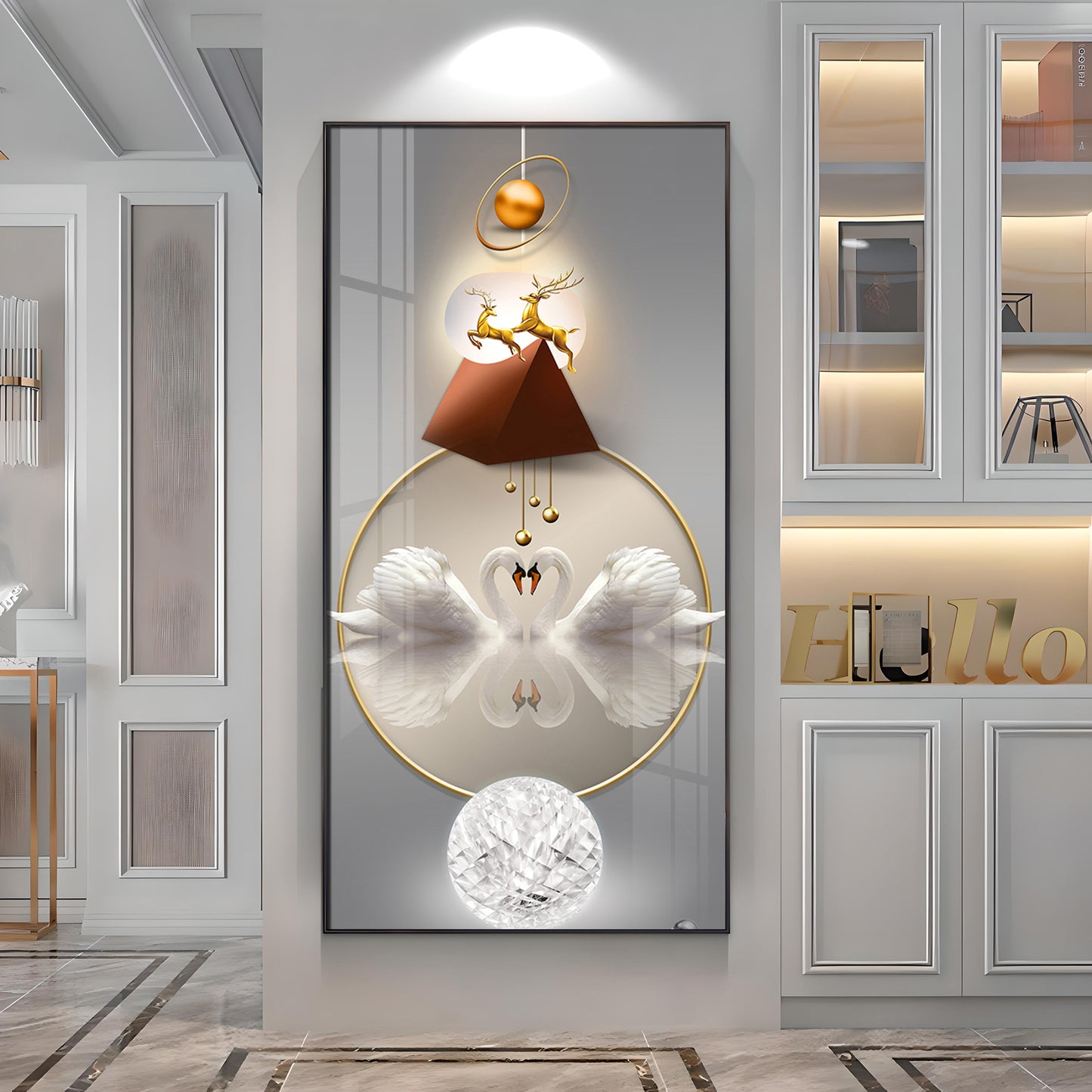 Reflective Elegance Premium Acrylic Vertical Wall Art