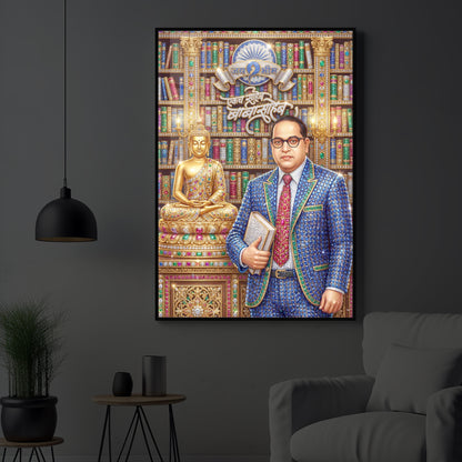 Dr. Bhimrao Ambedkar Ji Modern Luxury Backlight Vertical Wall Art