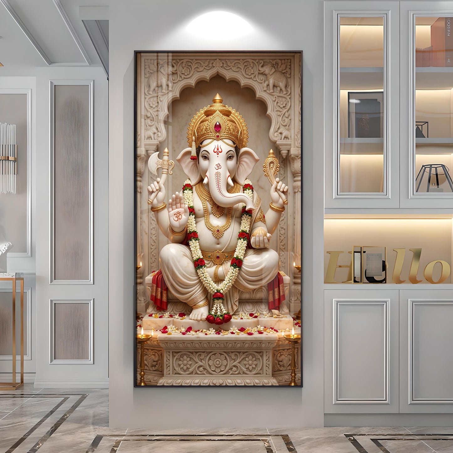Divine Ganesh Ji Essence Premium Acrylic Vertical Wall Art