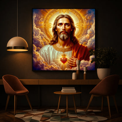 Lord Jesus Modern Luxury Backlight Square Wall Art