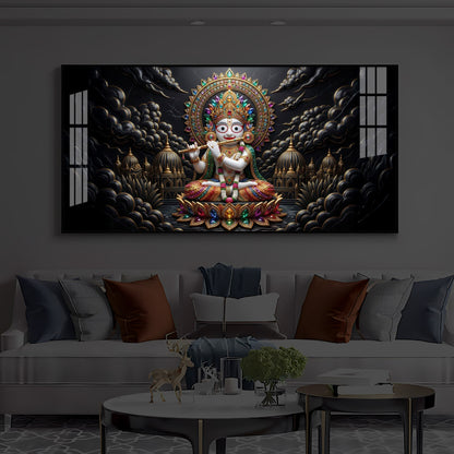 Lord Jagannath Modern Luxury Backlight Horizontal Wall Art