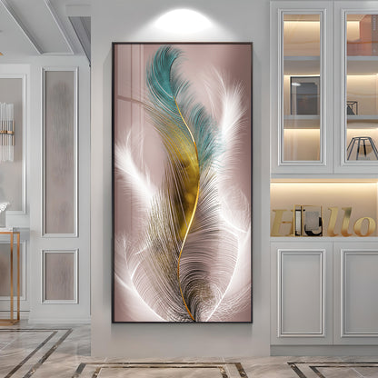 Abstract Feather Premium Acrylic Vertical Wall Art