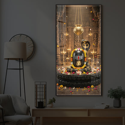 Om Namah Shivayah Modern Luxury Backlight Vertical Wall Art