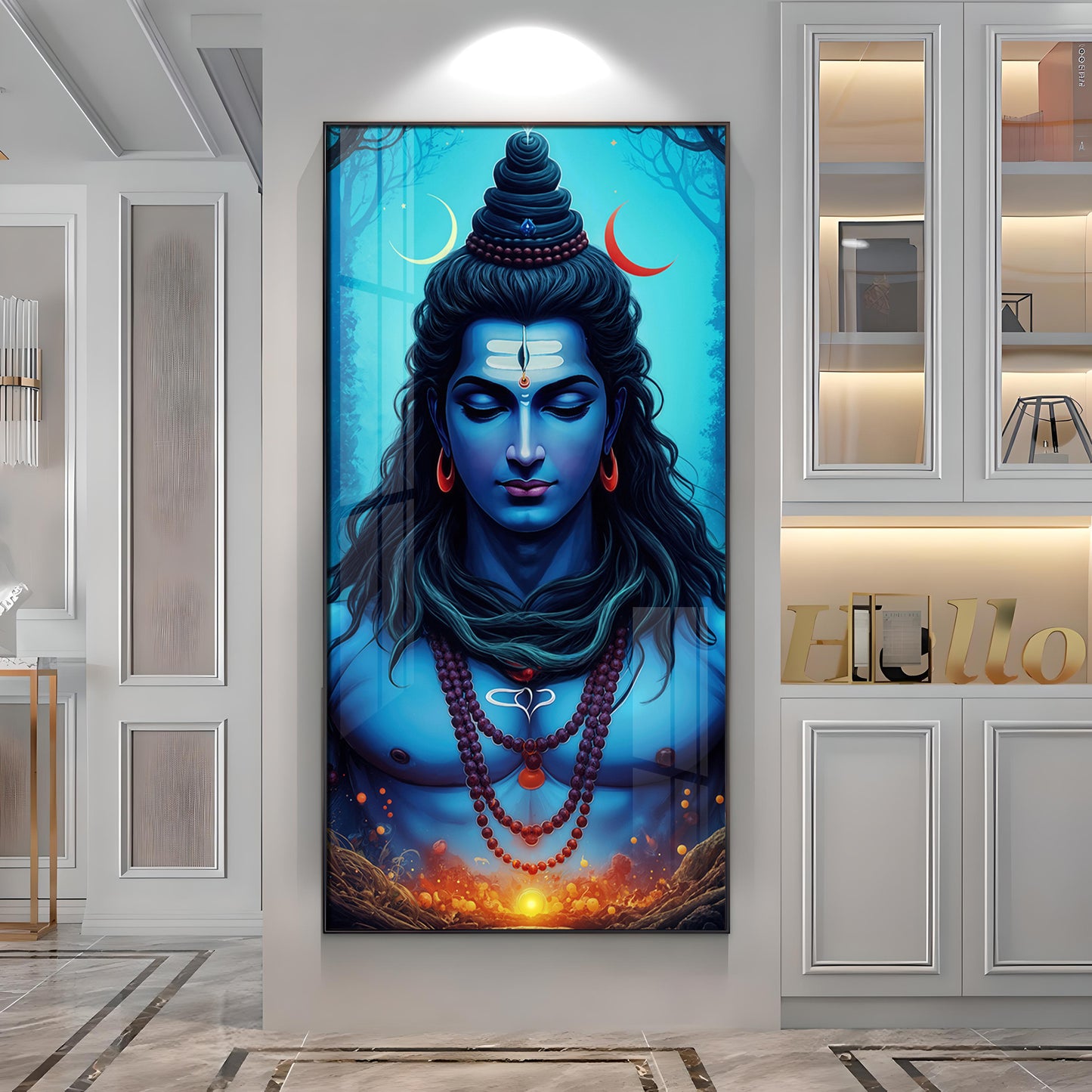 Lord Shiva Premium Acrylic Vertical Wall Art