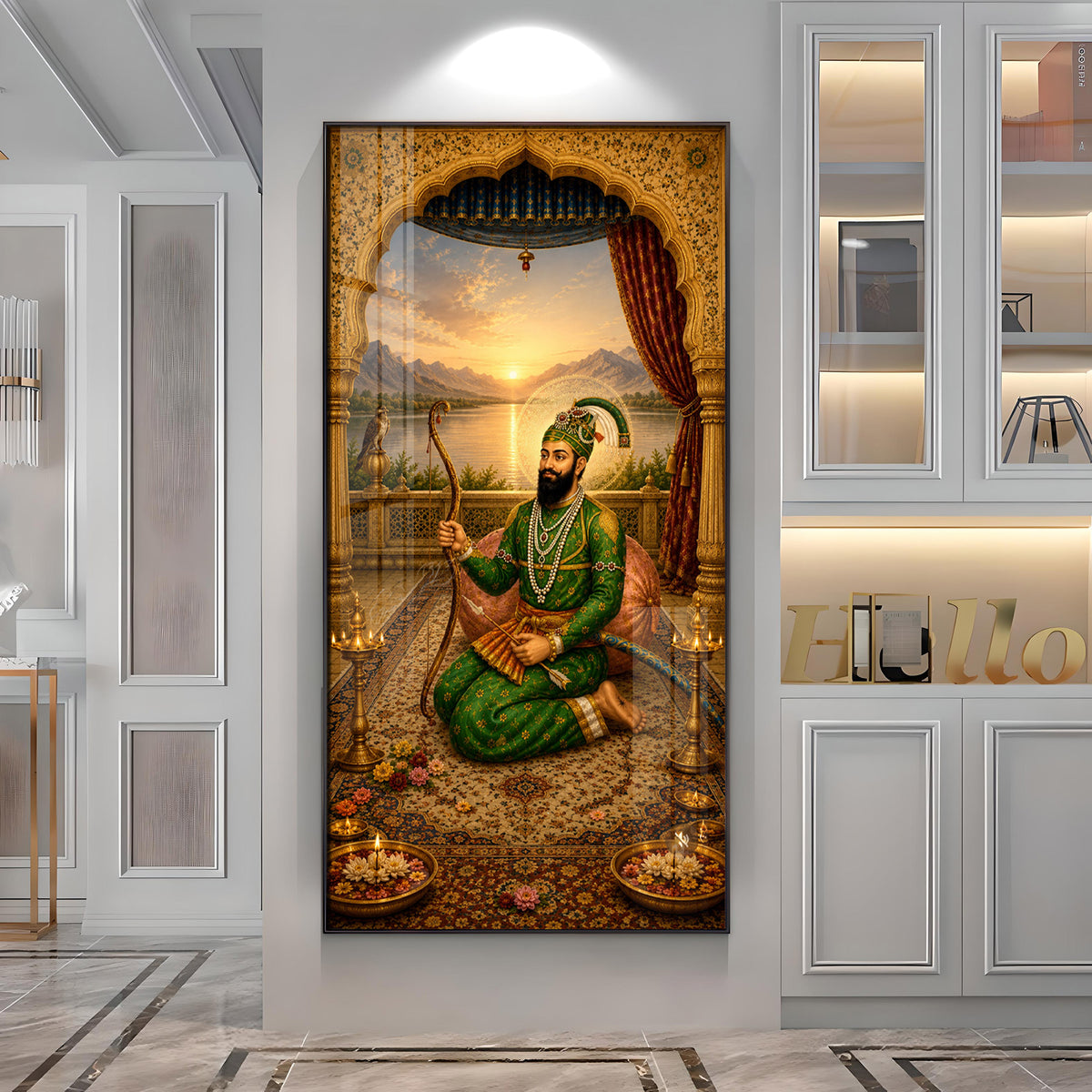 Sacred Guru Gobind Singh Ji Royal Courtyard Premium Acrylic Vertical Wall Art