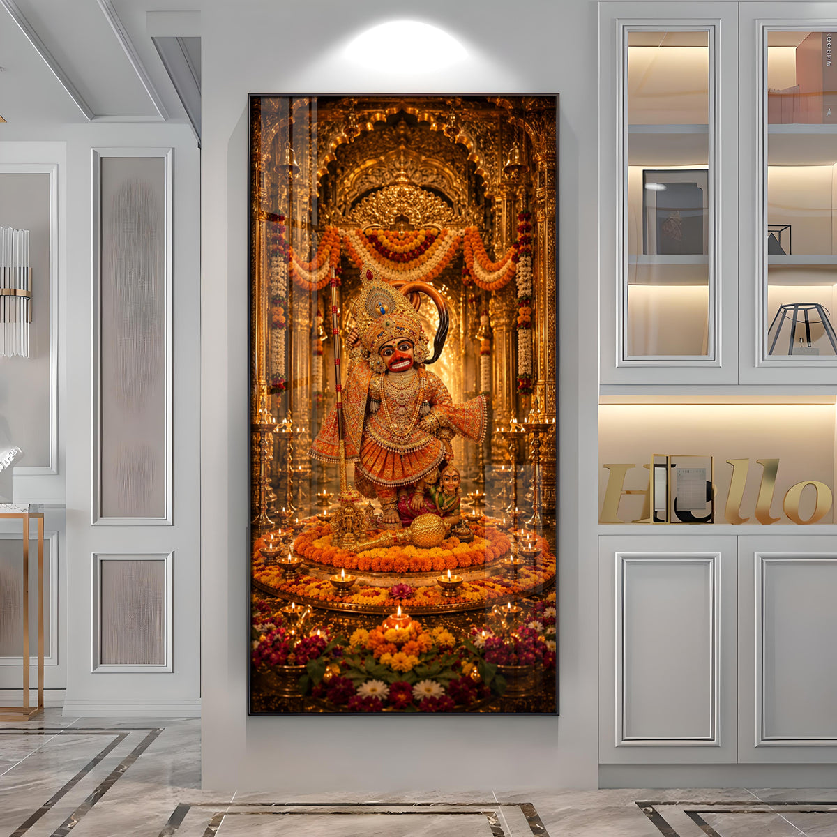 Divine Salangpur Hanumanji Premium Acrylic Vertical Wall Art