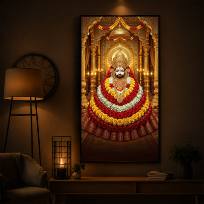 Khatu Shyam Baba Modern Luxury Backlight Vertical Wall Art