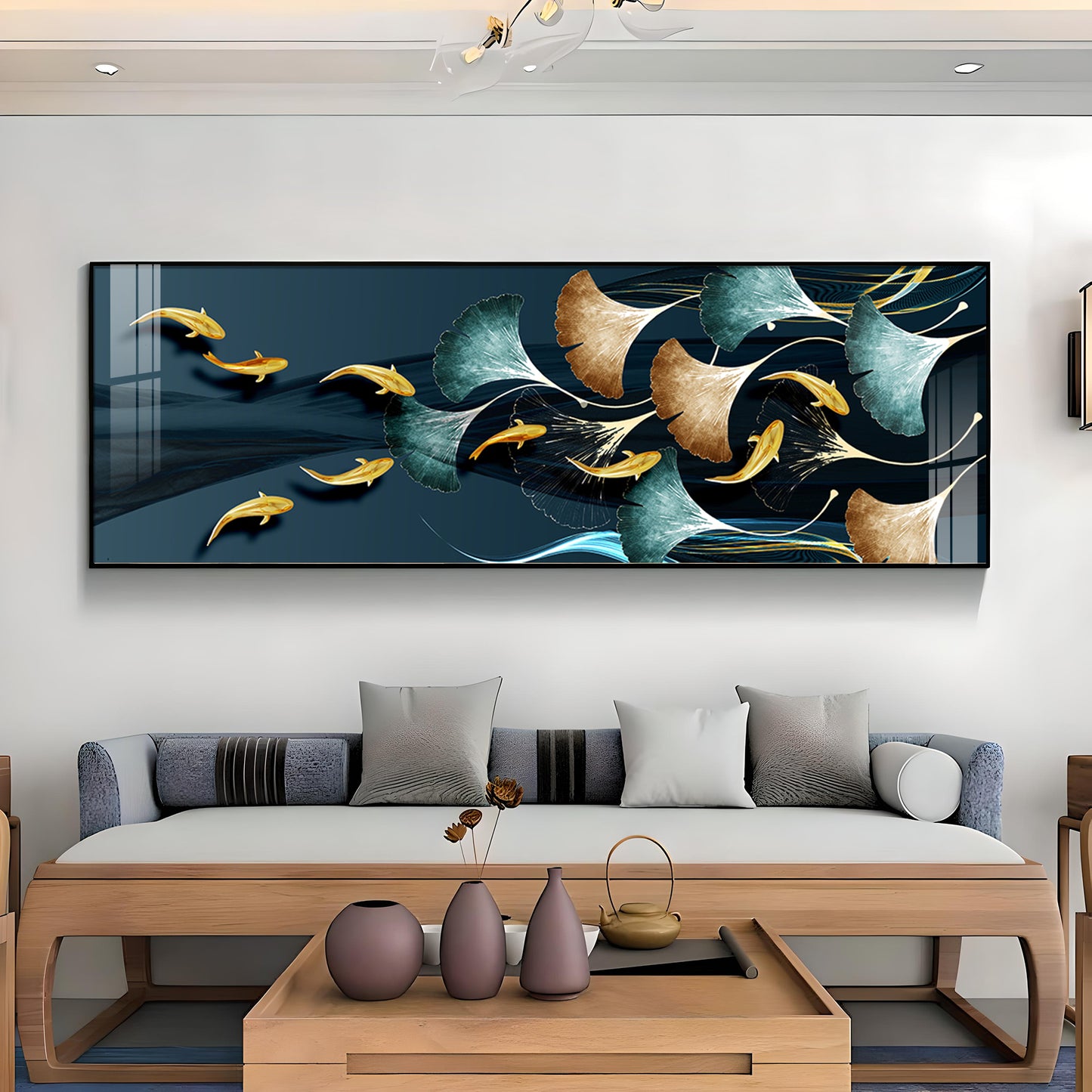 Glittering Goldfish Gala Premium Acrylic Horizontal Wall Art