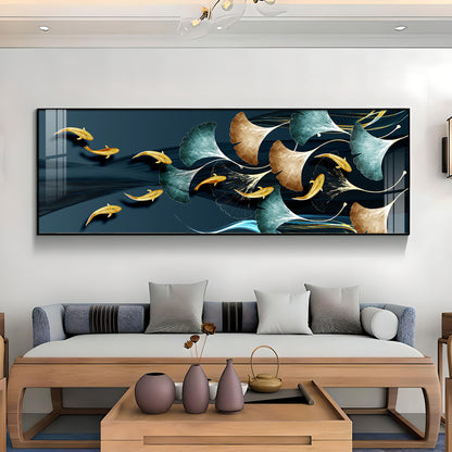 Glittering Goldfish Gala Premium Acrylic Horizontal Wall Art
