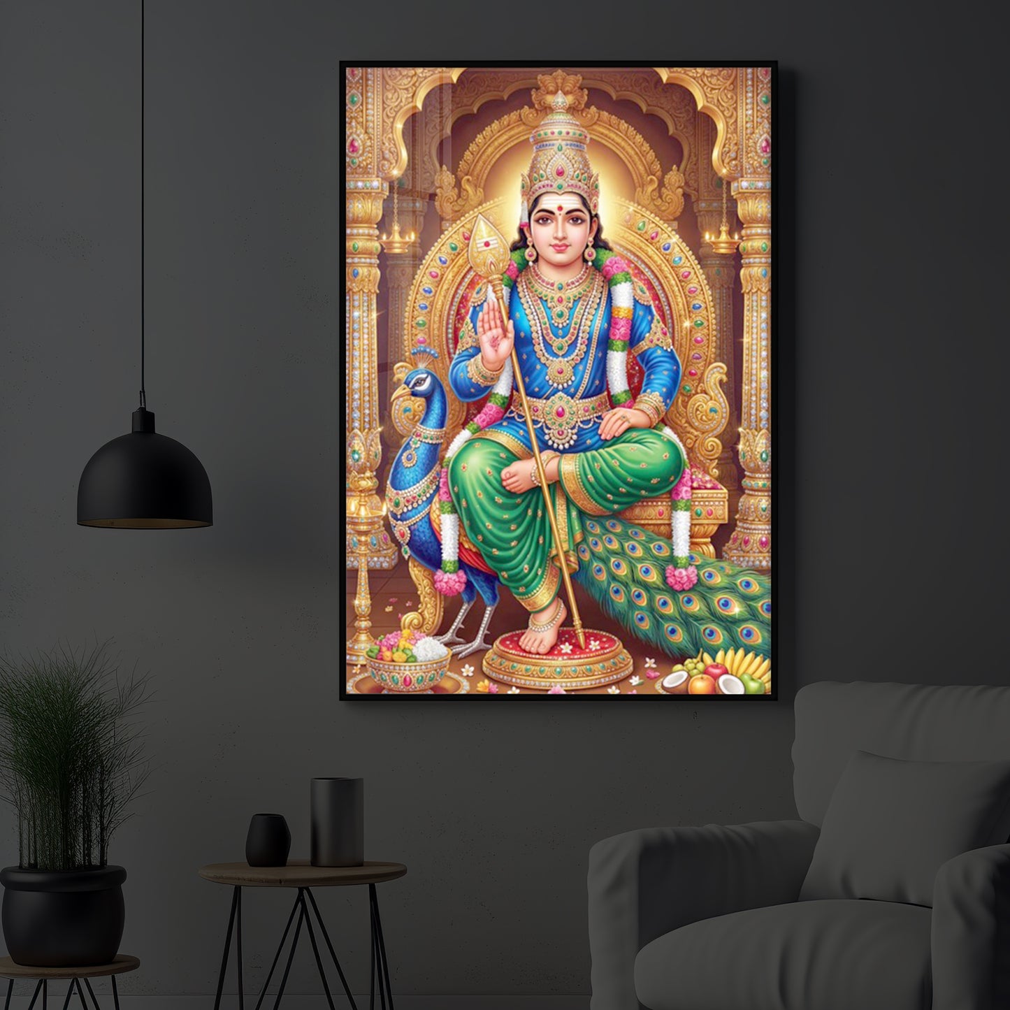 Muruganthunai Modern Luxury Backlight Vertical Wall Art