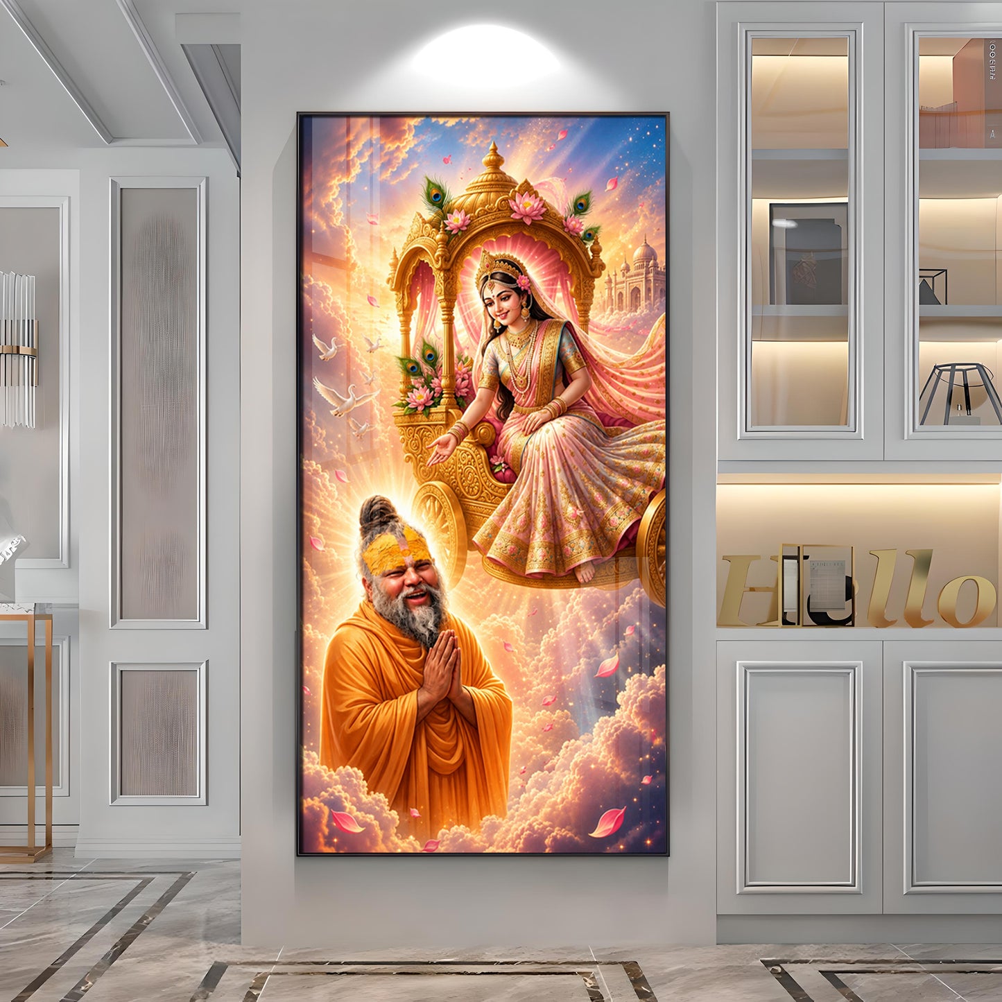 Shri Radha Rani & Premanand Maharaj Premium Acrylic Vertical Wall Art