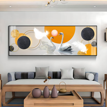 Swans in Sync Premium Acrylic Horizontal Wall Art