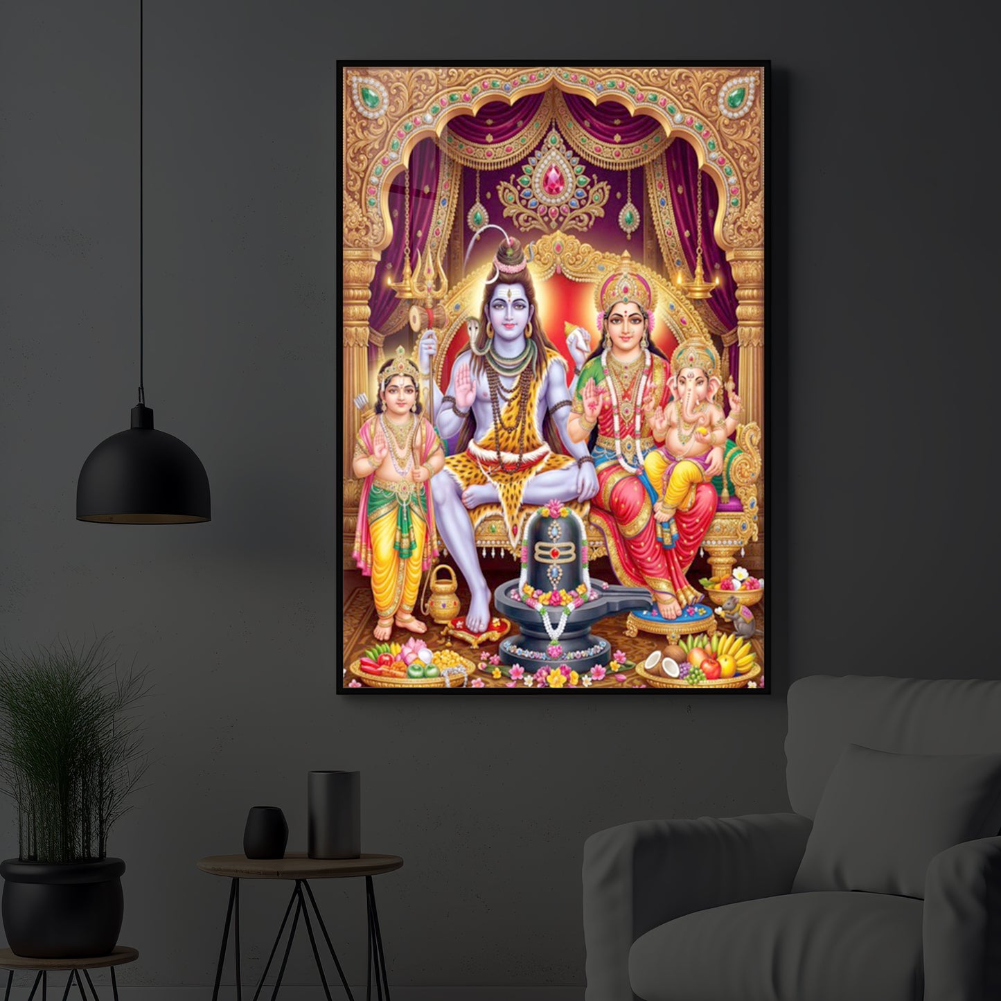 Namah Shivay Modern Luxury Backlight Vertical Wall Art