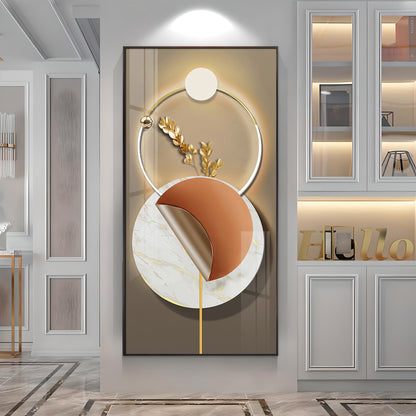 Golden Elegance Premium Acrylic Vertical Wall Art