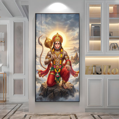Divine Hanuman Ji Blessing Premium Acrylic Vertical Wall Art
